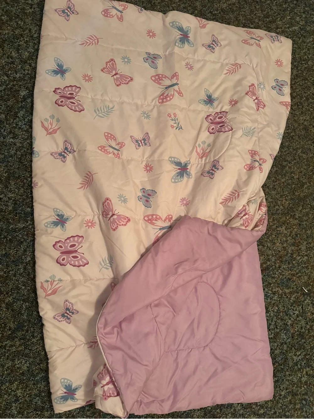 Plush Pink Butterfly twin Comforter - Child Bedding